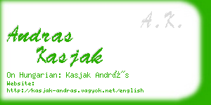 andras kasjak business card